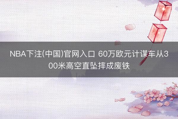 NBA下注(中国)官网入口 60万欧元计谋车从300米高空直坠摔成废铁
