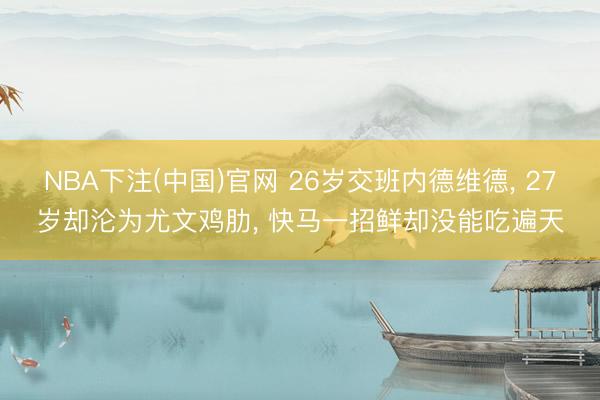 NBA下注(中国)官网 26岁交班内德维德, 27岁却沦为尤文鸡肋, 快马一招鲜却没能吃遍天