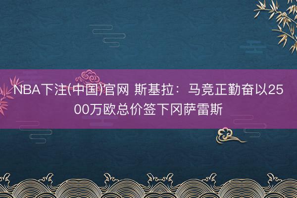 NBA下注(中国)官网 斯基拉：马竞正勤奋以2500万欧总价签下冈萨雷斯