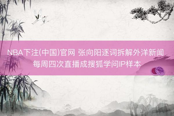 NBA下注(中国)官网 张向阳逐词拆解外洋新闻 每周四次直播成搜狐学问IP样本